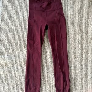 Lululemon Red Merlot Invigorate HR Leggings 25”